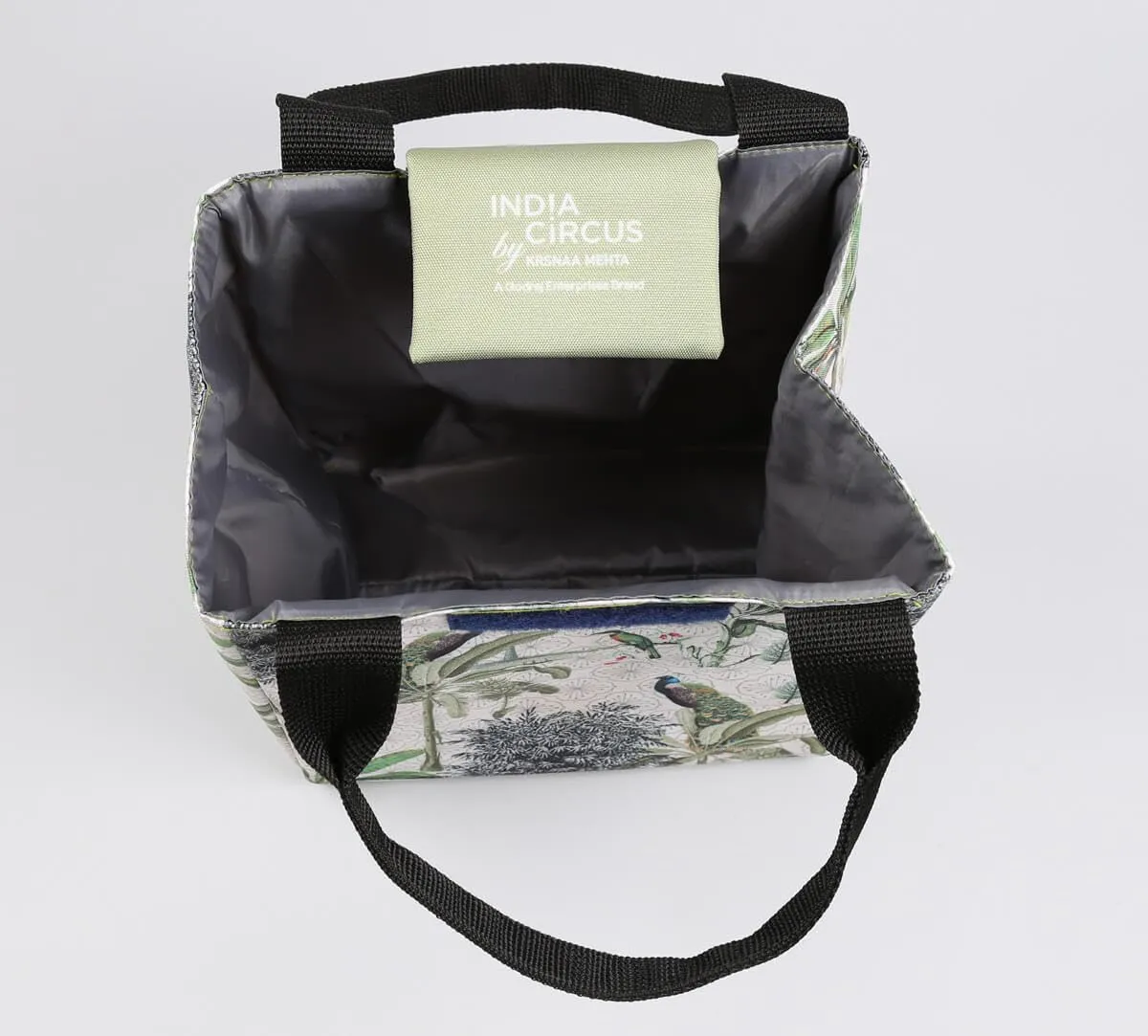 India Cicus by Krsnaa Mehta Peacock Throne Paradise Lunch Bag for Office Women & Men | Printed Hot/Cold Tiffin Box & Bottle Travel Carry Bag | for School Picnic & School | Ideal for Gifting