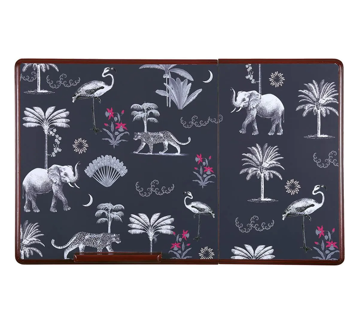 India Circus by Krsnaa Mehta Animalia Creations Laptop Table | Teak Wood Multi Tasking | Height Adjustable | Foldable Portable Activity Table | Study Writing On Bed Table for Kids and Adults