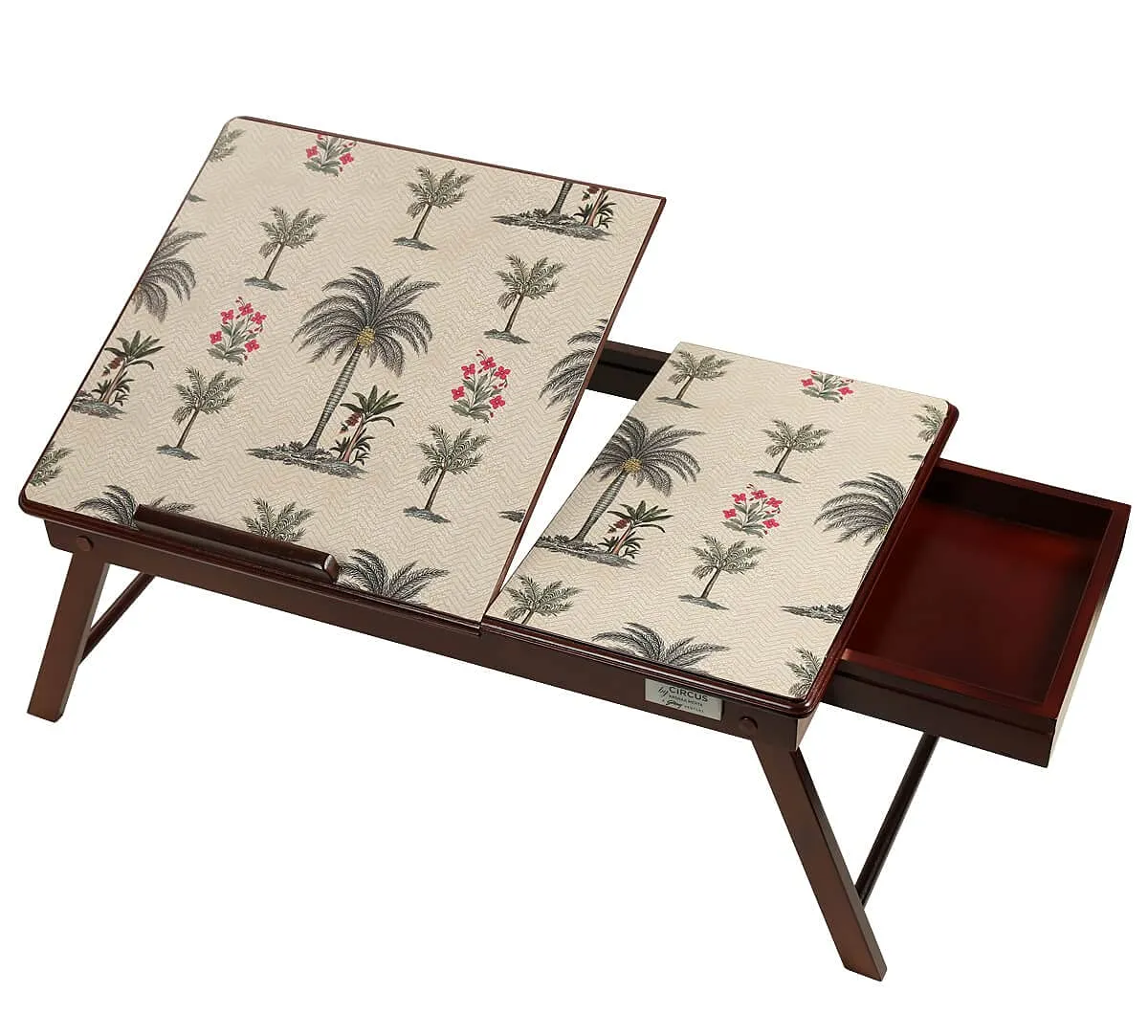 India Circus by Krsnaa Mehta Chevron Palms Multipurpose Laptop Table Desk for Study and Reading with Foldable and Portable Legs