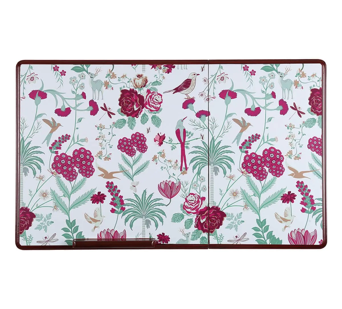 India Circus by Krsnaa Mehta Grey Floral Galore Laptop Table | Teak Wood Multi Tasking | Height Adjustable | Foldable Portable Activity Table | Study Writing On Bed Table for Kids and Adults