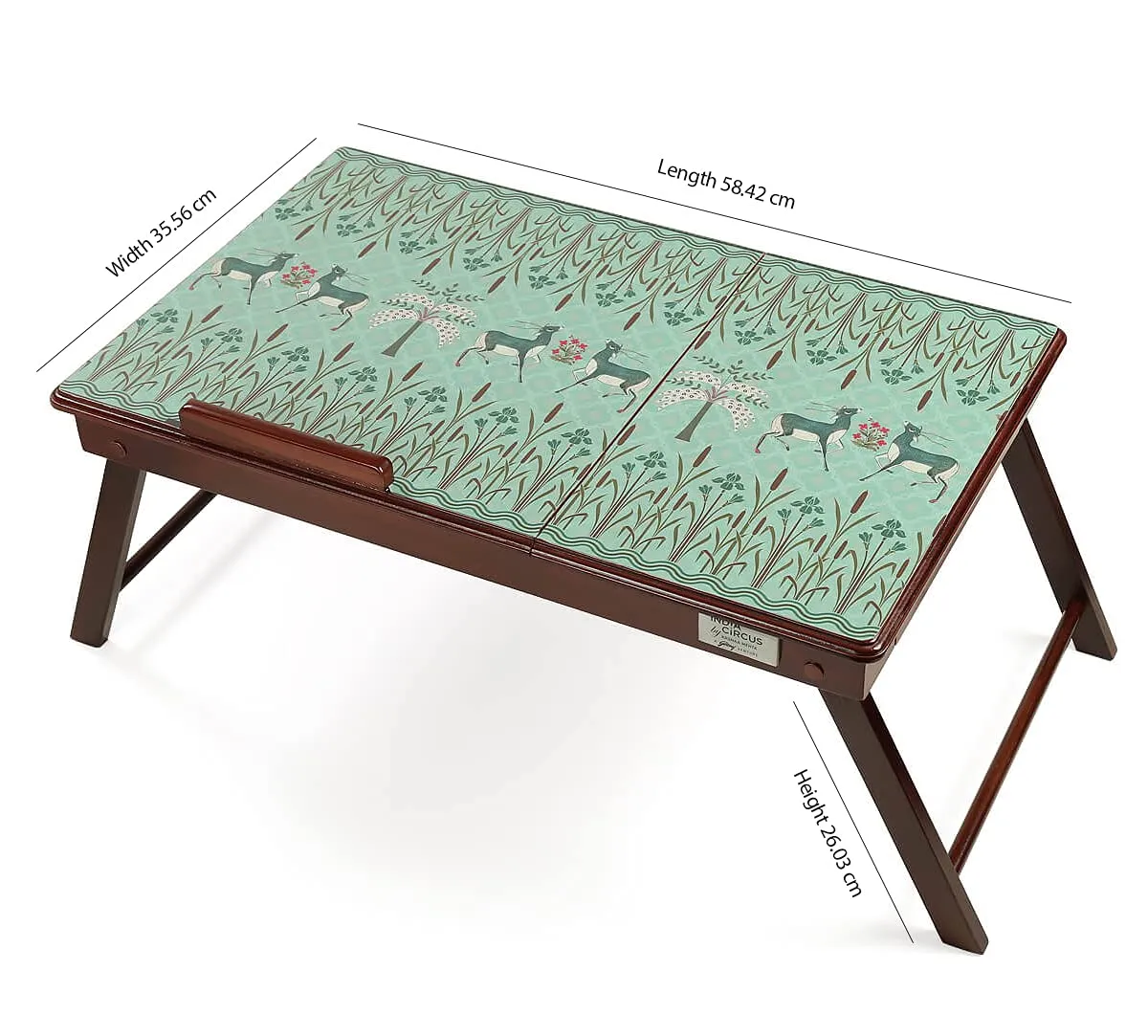 India Circus by Krsnaa Mehta Mirroring Deer Garden Multipurpose Laptop Table Desk for Study and Reading with Foldable and Portable Legs
