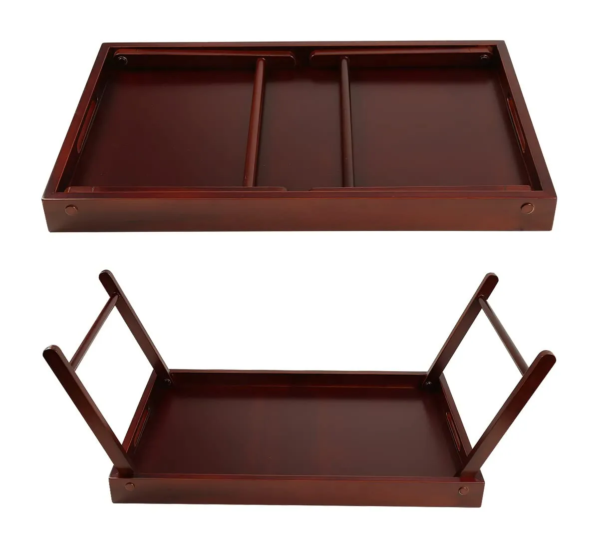 India Circus by Krsnaa Mehta Robin Bird Park Wooden Breakfast Tray Table with Foldable Legs for Sofa, Bed | Portable Lap Desk Serving Dinner Tea Snack Tray | 52 Centimeters