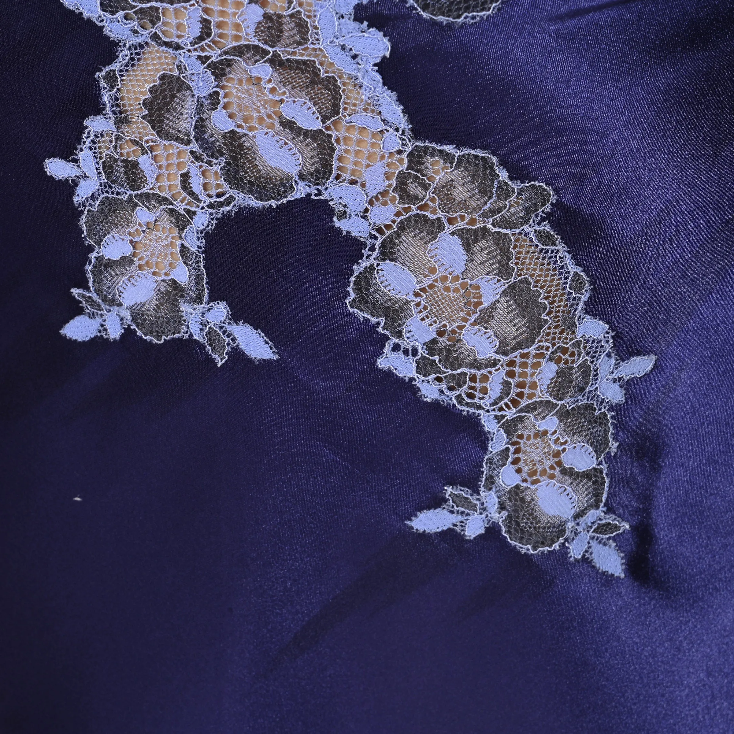 Indigo Satin Short Nighty Set