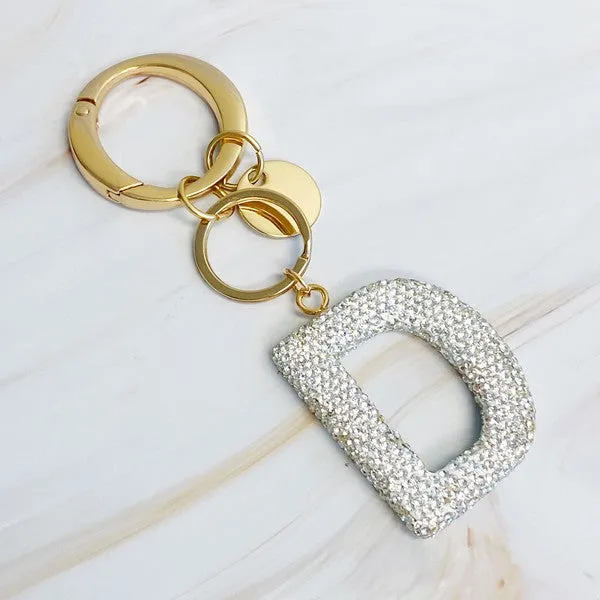 It Girl Glam Initial Key Chain – Crystal Clear Acrylic Letter Charm