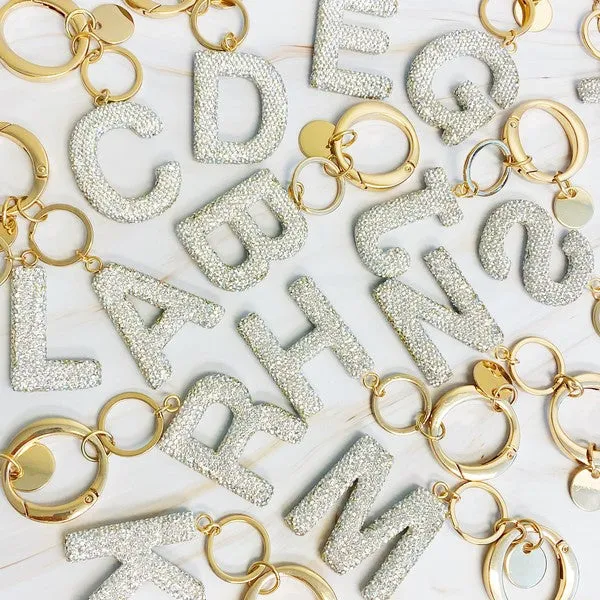 It Girl Glam Initial Key Chain – Crystal Clear Acrylic Letter Charm