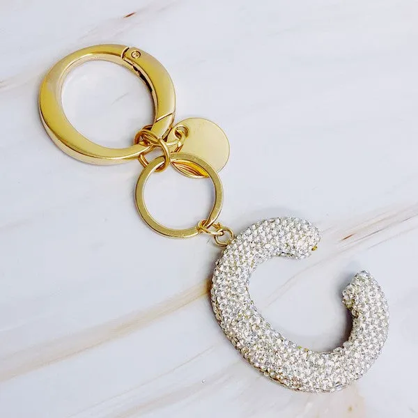 It Girl Glam Initial Key Chain – Crystal Clear Acrylic Letter Charm