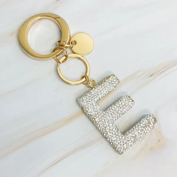 It Girl Glam Initial Key Chain – Crystal Clear Acrylic Letter Charm