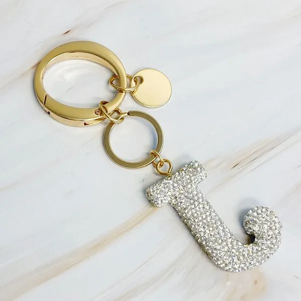 It Girl Glam Initial Key Chain – Crystal Clear Acrylic Letter Charm