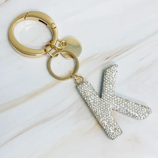 It Girl Glam Initial Key Chain – Crystal Clear Acrylic Letter Charm