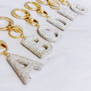 It Girl Glam Initial Key Chain – Crystal Clear Acrylic Letter Charm