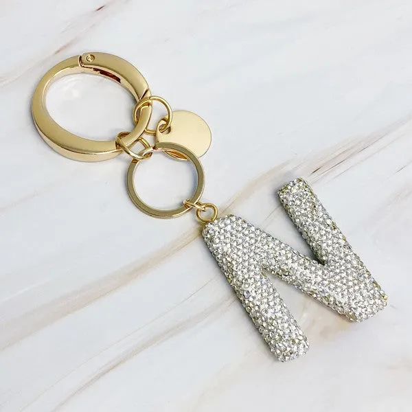 It Girl Glam Initial Key Chain – Crystal Clear Acrylic Letter Charm