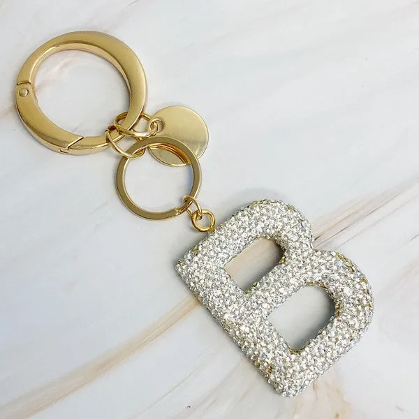 It Girl Glam Initial Key Chain – Crystal Clear Acrylic Letter Charm