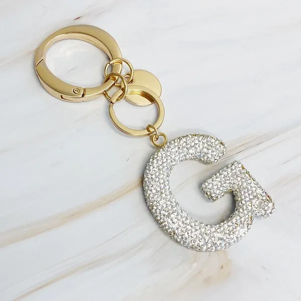 It Girl Glam Initial Key Chain – Crystal Clear Acrylic Letter Charm
