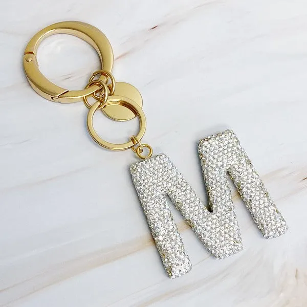 It Girl Glam Initial Key Chain – Crystal Clear Acrylic Letter Charm