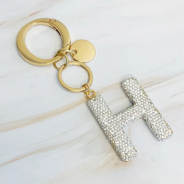 It Girl Glam Initial Key Chain – Crystal Clear Acrylic Letter Charm