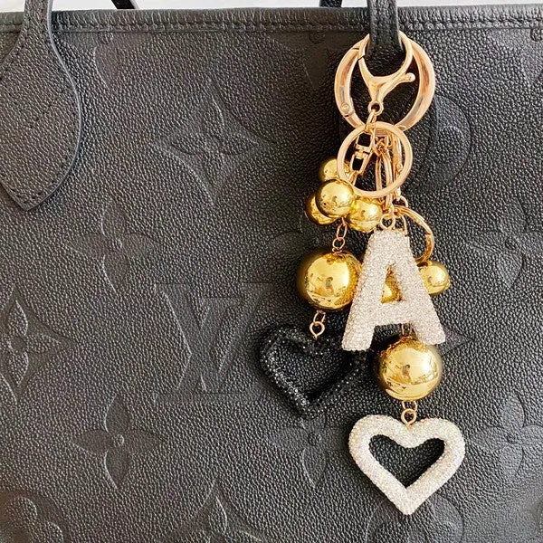 It Girl Glam Initial Key Chain – Crystal Clear Acrylic Letter Charm