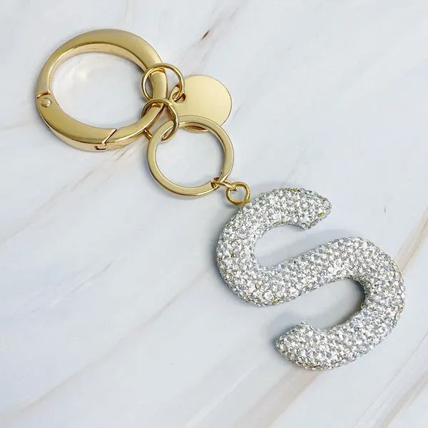 It Girl Glam Initial Key Chain – Crystal Clear Acrylic Letter Charm