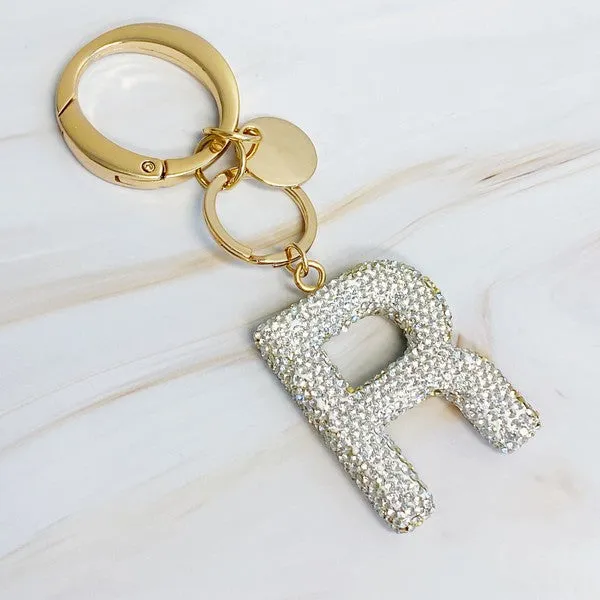 It Girl Glam Initial Key Chain – Crystal Clear Acrylic Letter Charm