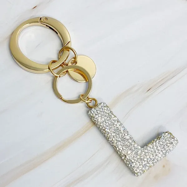 It Girl Glam Initial Key Chain – Crystal Clear Acrylic Letter Charm