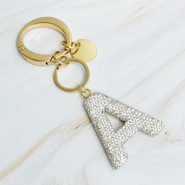 It Girl Glam Initial Key Chain – Crystal Clear Acrylic Letter Charm