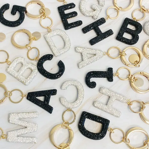 It Girl Glam Initial Key Chain – Crystal Clear Acrylic Letter Charm