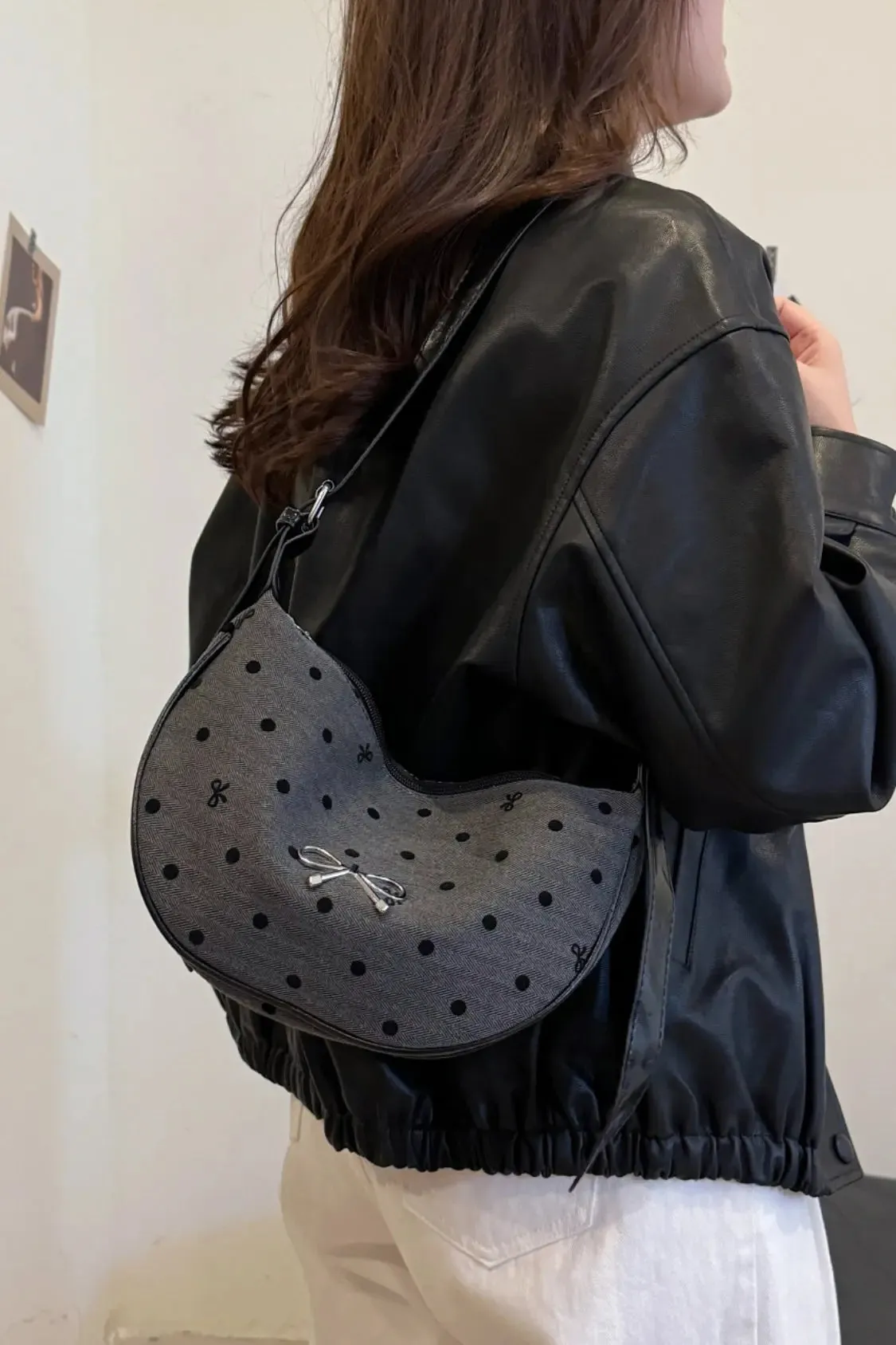 'Jolene' Bowknot Polyester Crossbody Bag