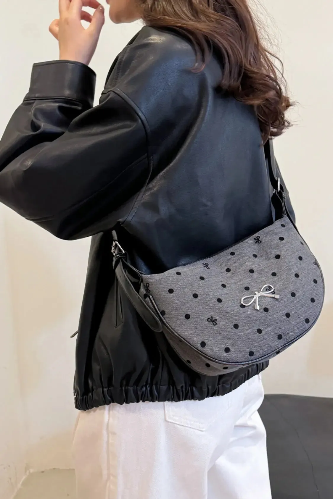 'Jolene' Bowknot Polyester Crossbody Bag