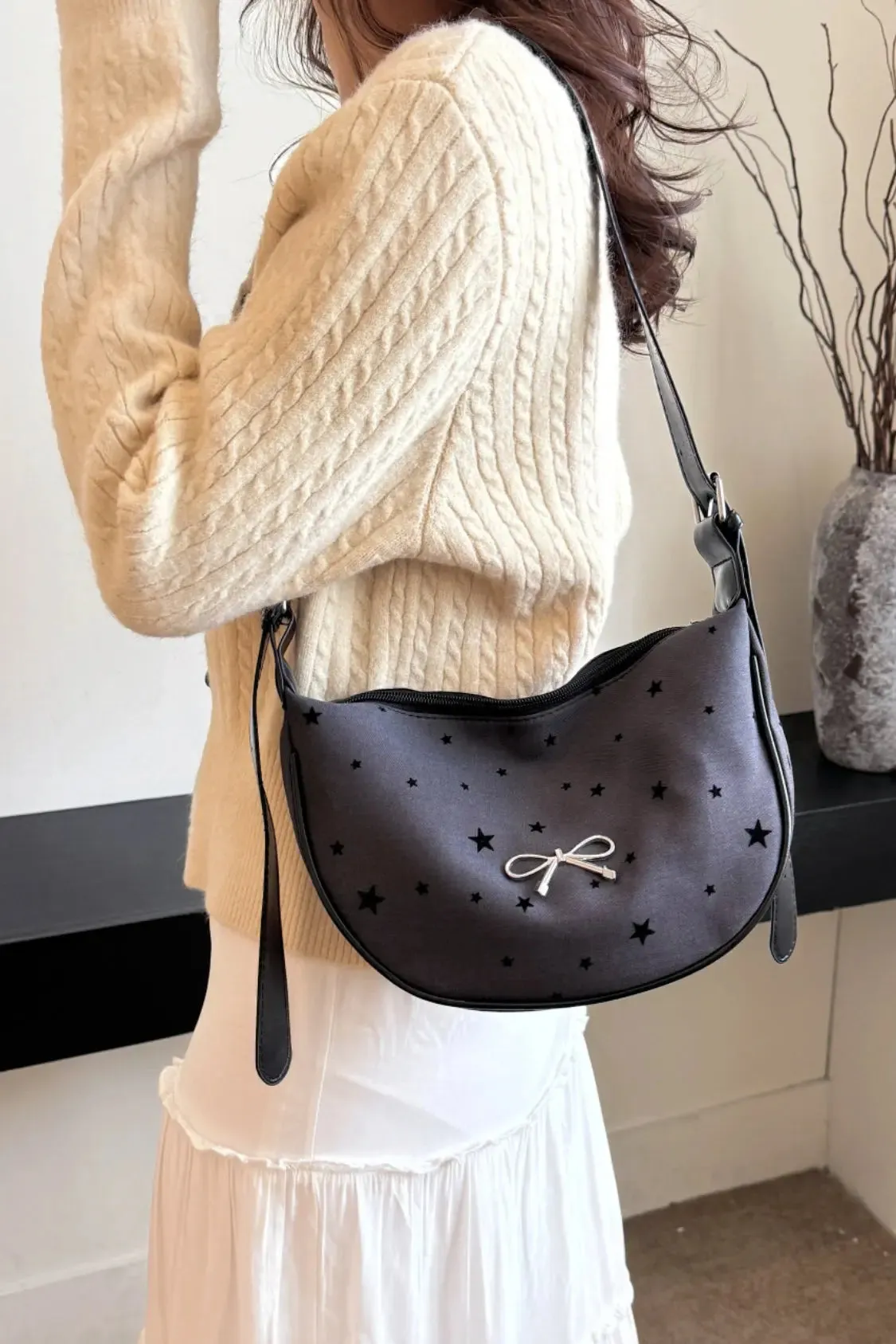 'Jolene' Bowknot Polyester Crossbody Bag
