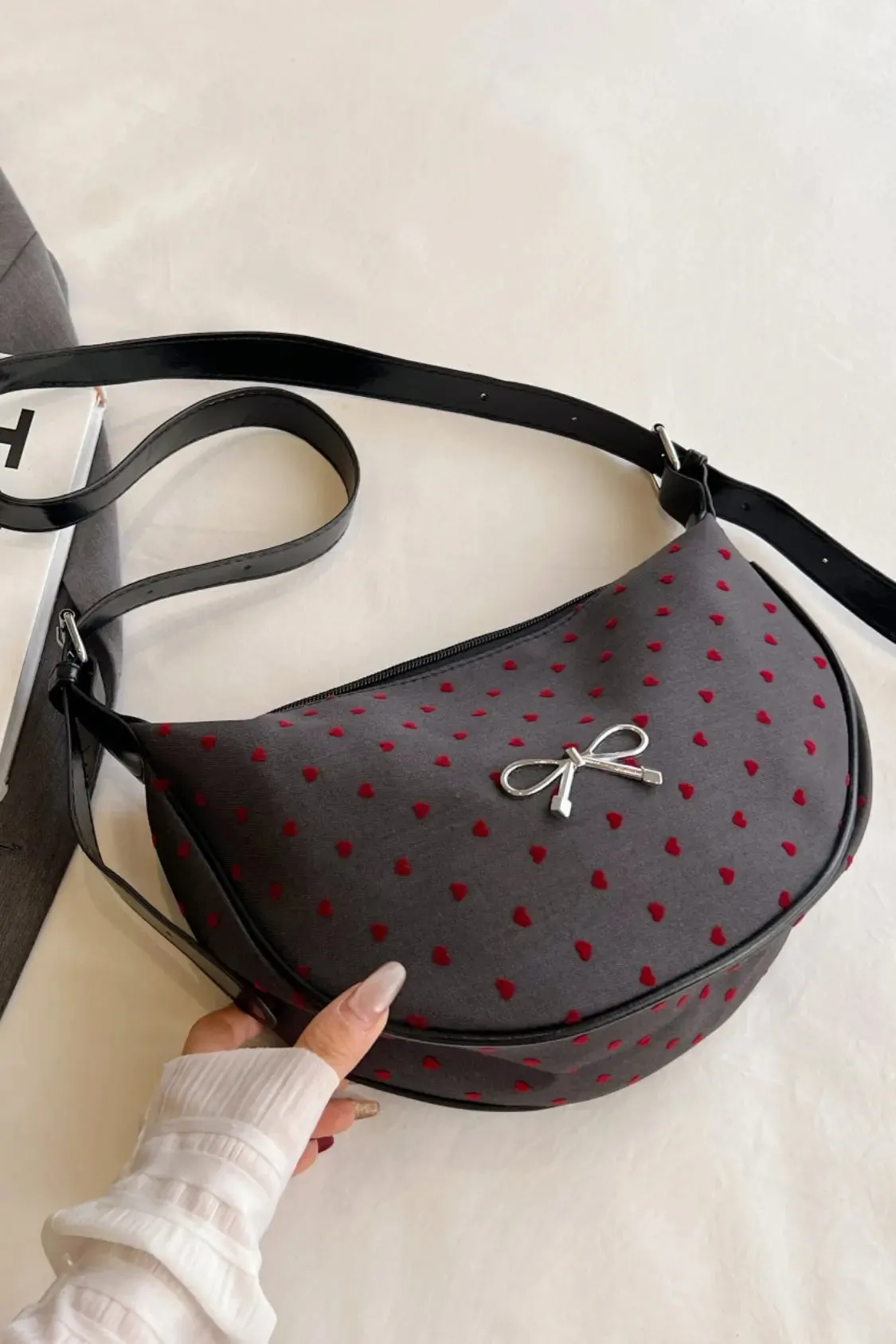 'Jolene' Bowknot Polyester Crossbody Bag