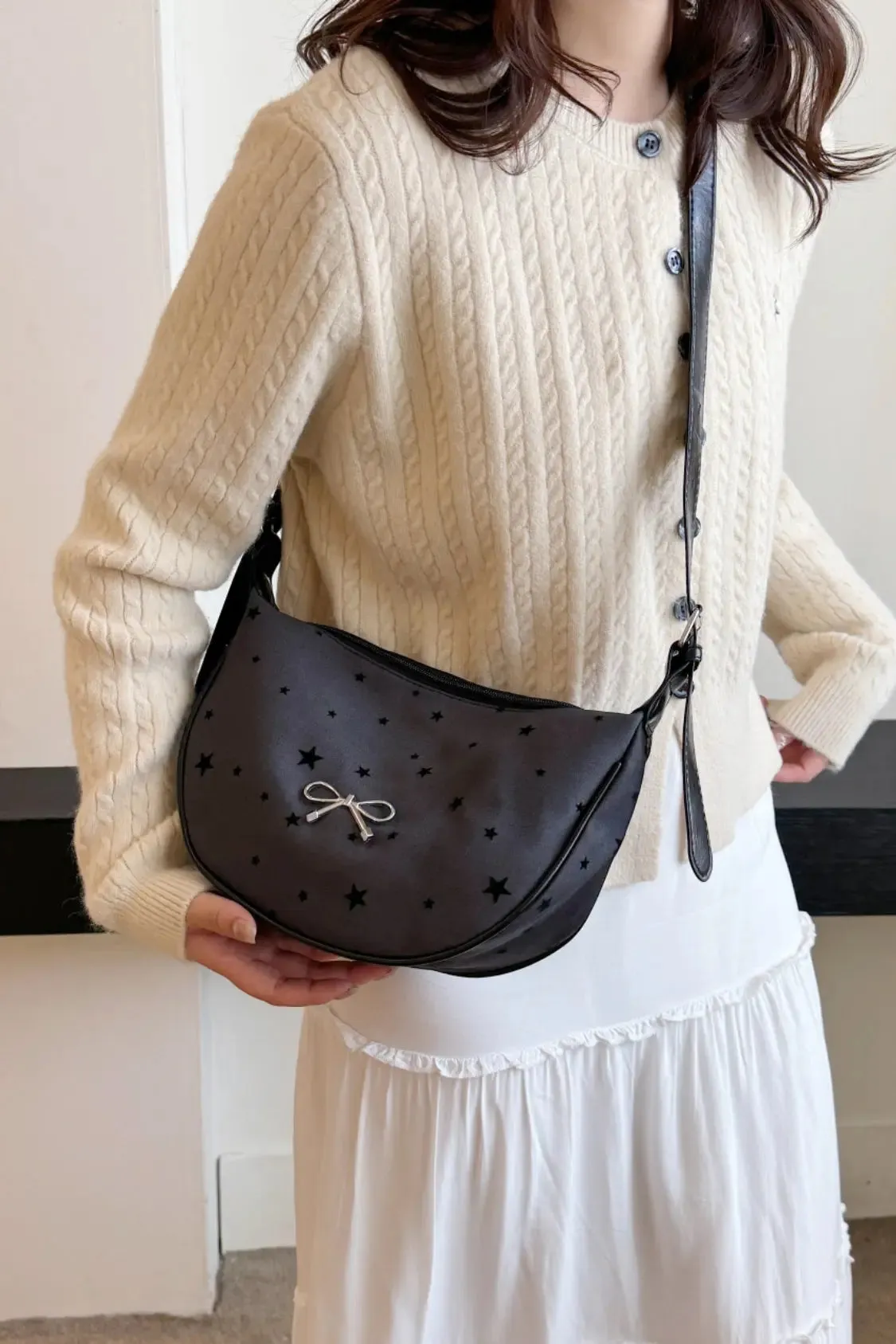 'Jolene' Bowknot Polyester Crossbody Bag