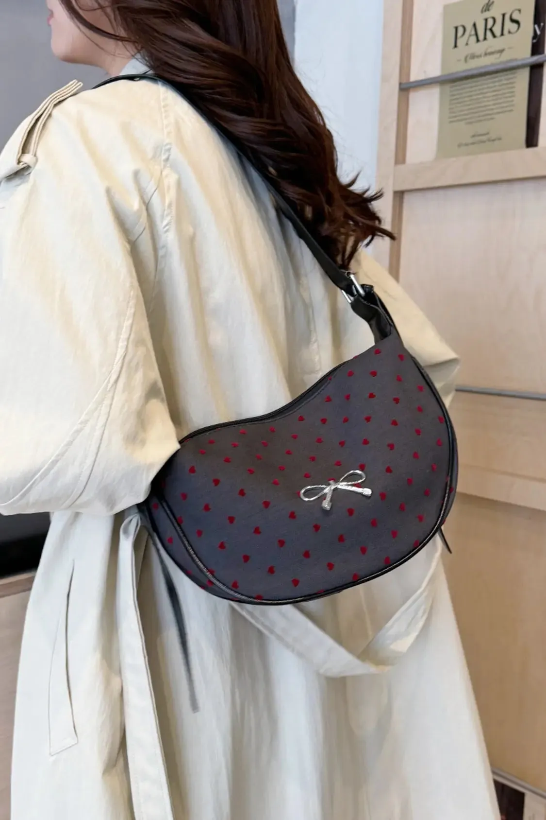 'Jolene' Bowknot Polyester Crossbody Bag