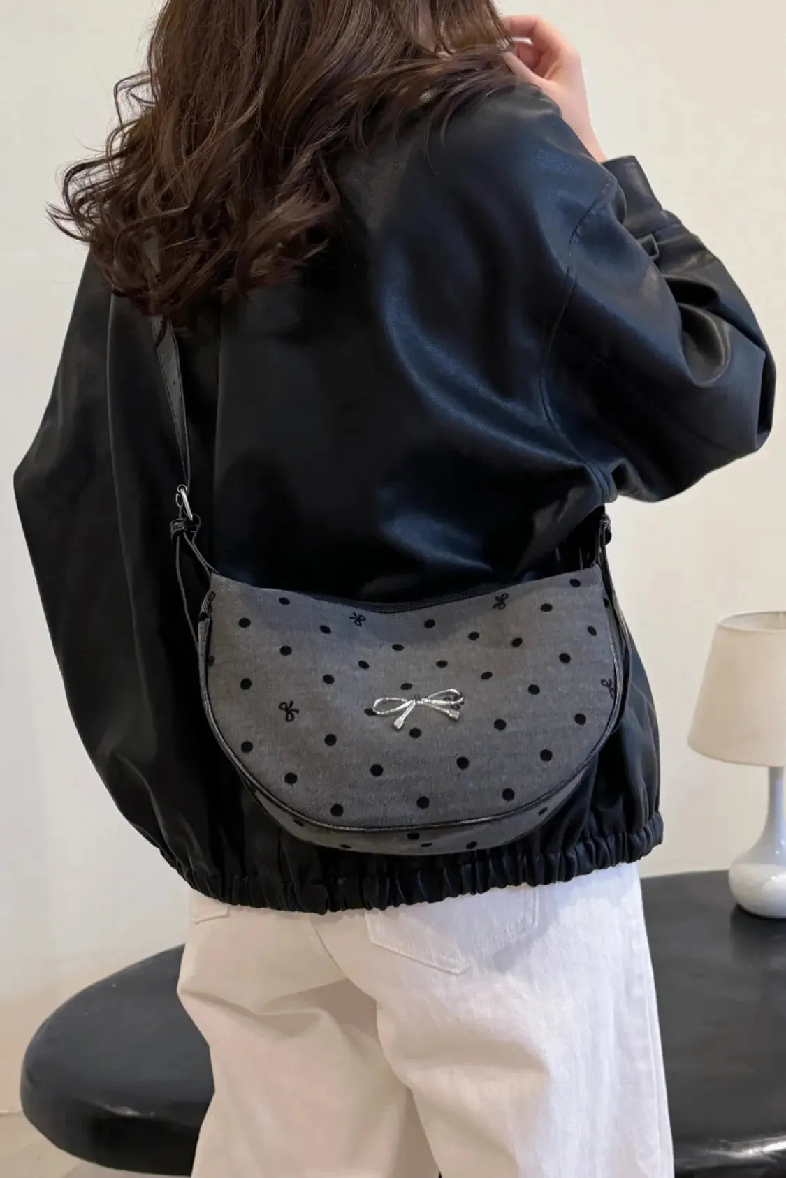 'Jolene' Bowknot Polyester Crossbody Bag