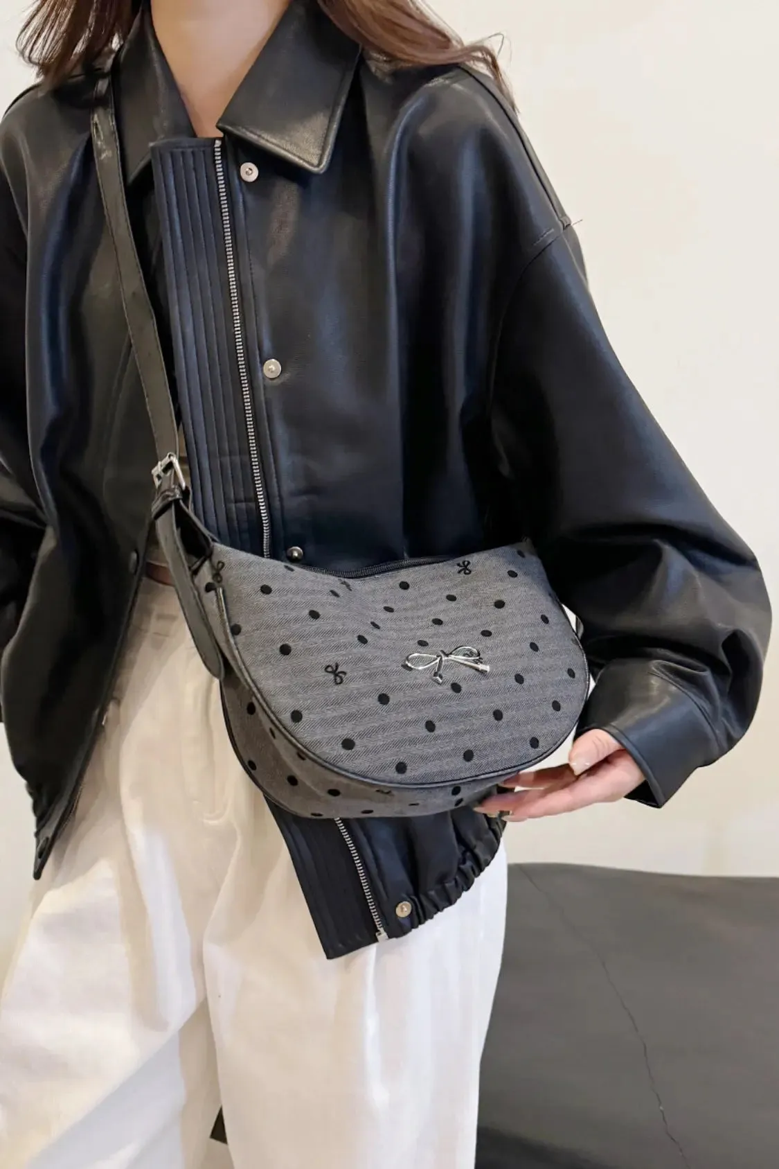 'Jolene' Bowknot Polyester Crossbody Bag