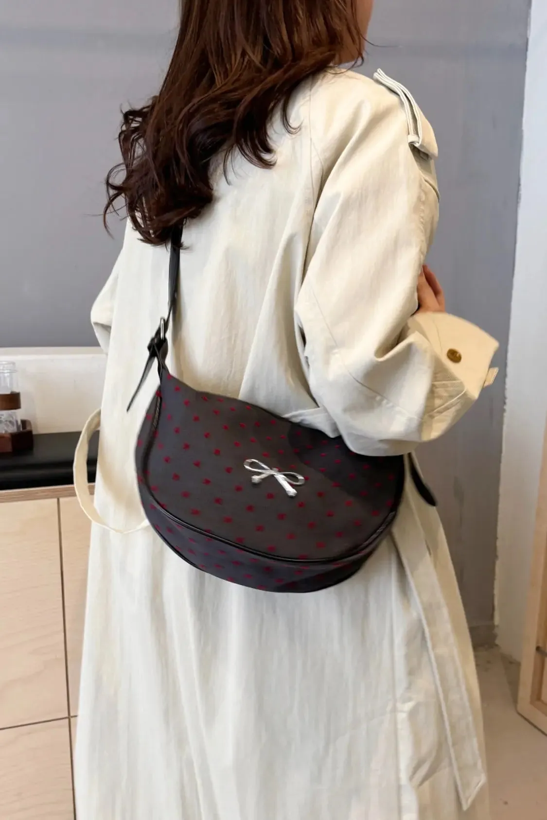 'Jolene' Bowknot Polyester Crossbody Bag