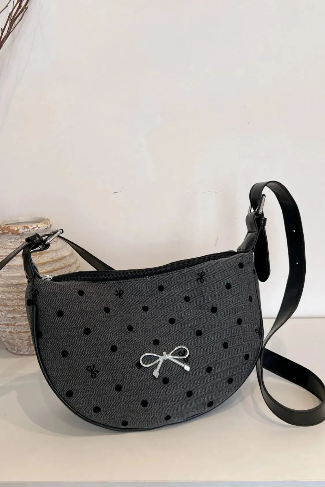 'Jolene' Bowknot Polyester Crossbody Bag