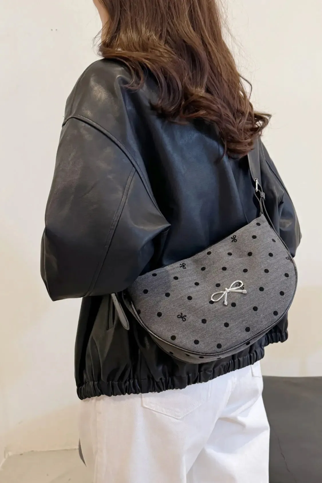 'Jolene' Bowknot Polyester Crossbody Bag
