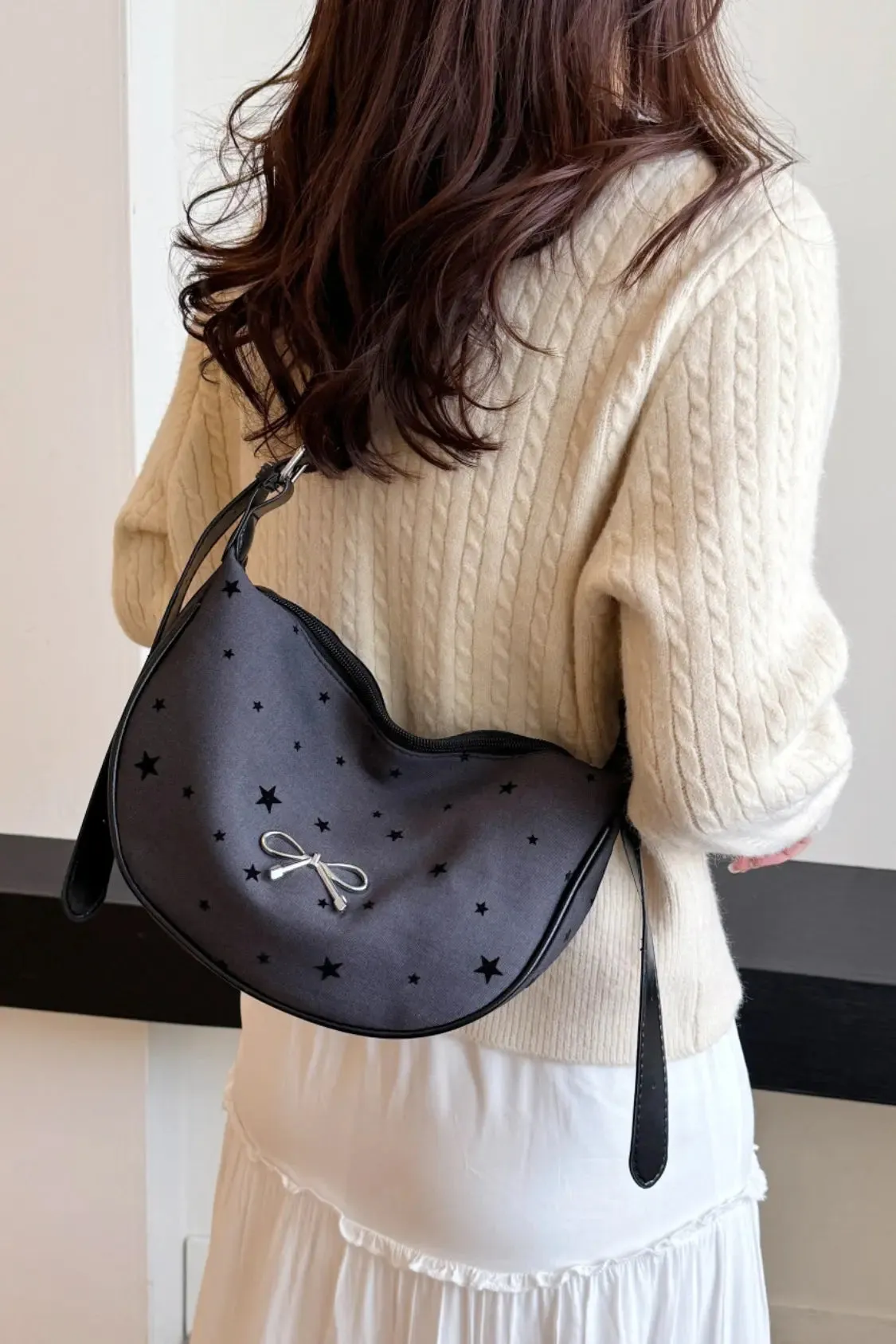 'Jolene' Bowknot Polyester Crossbody Bag