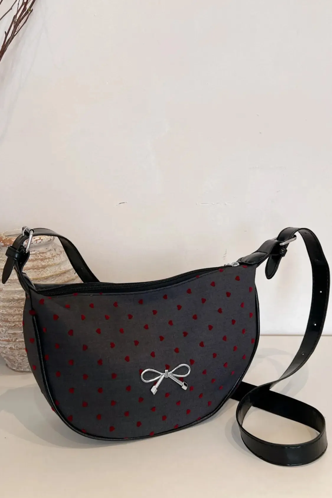'Jolene' Bowknot Polyester Crossbody Bag