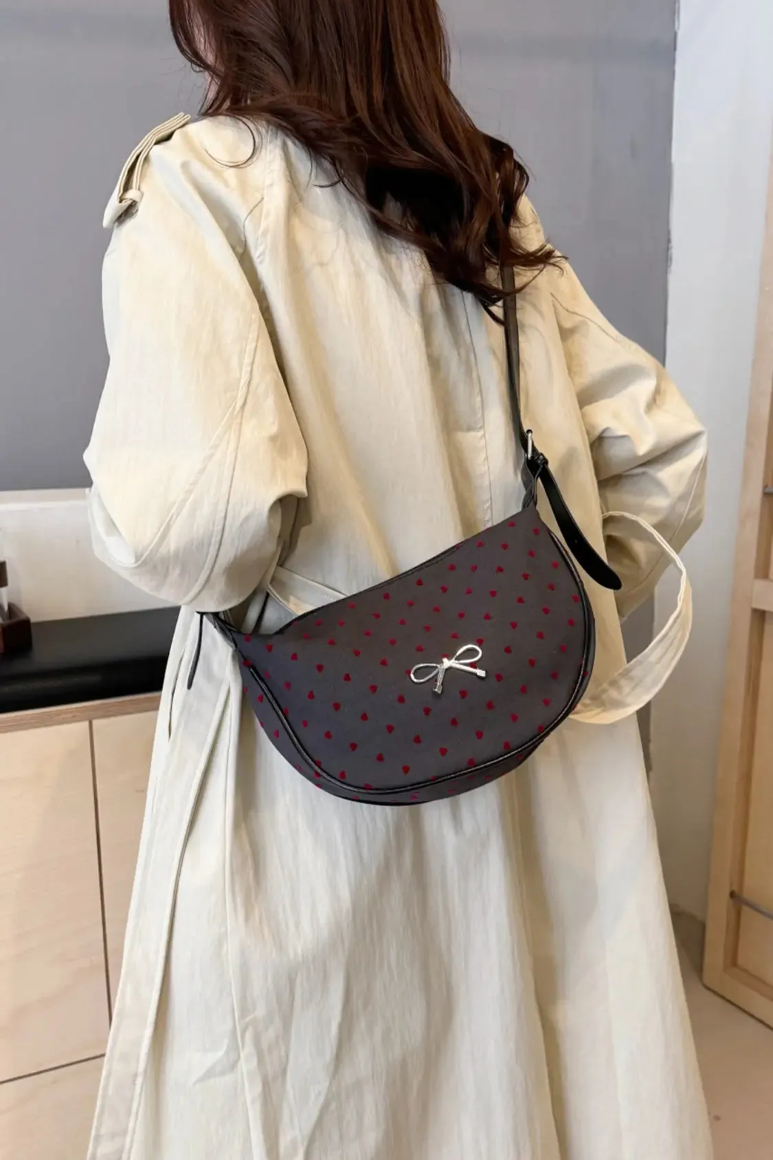 'Jolene' Bowknot Polyester Crossbody Bag