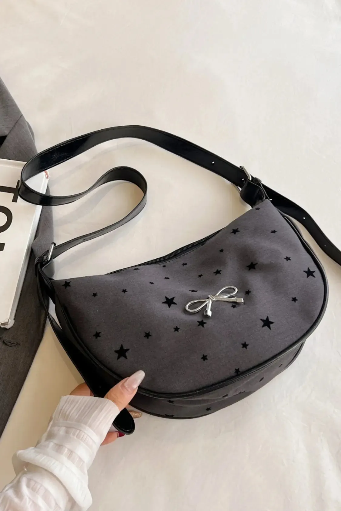 'Jolene' Bowknot Polyester Crossbody Bag