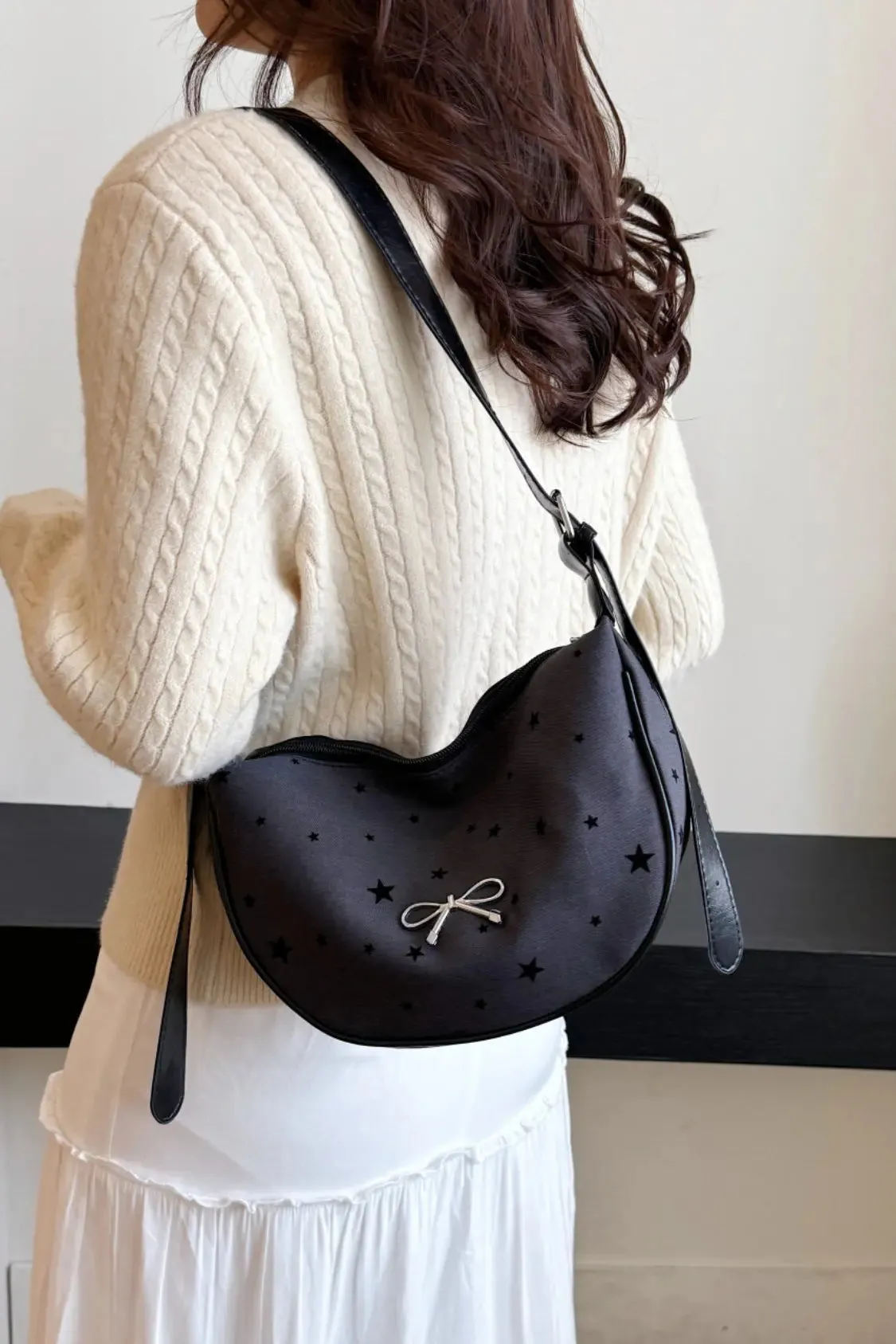 'Jolene' Bowknot Polyester Crossbody Bag