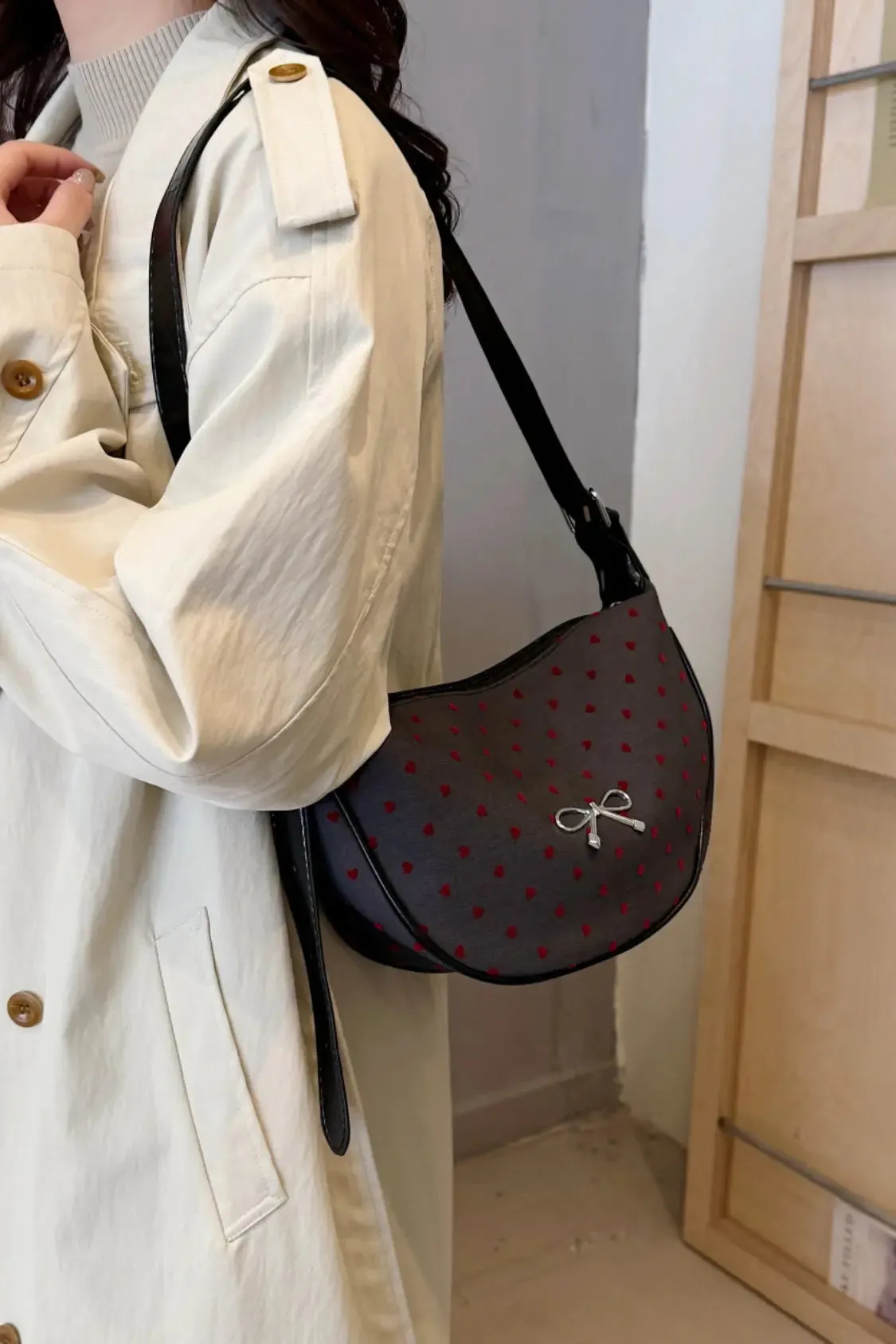 'Jolene' Bowknot Polyester Crossbody Bag