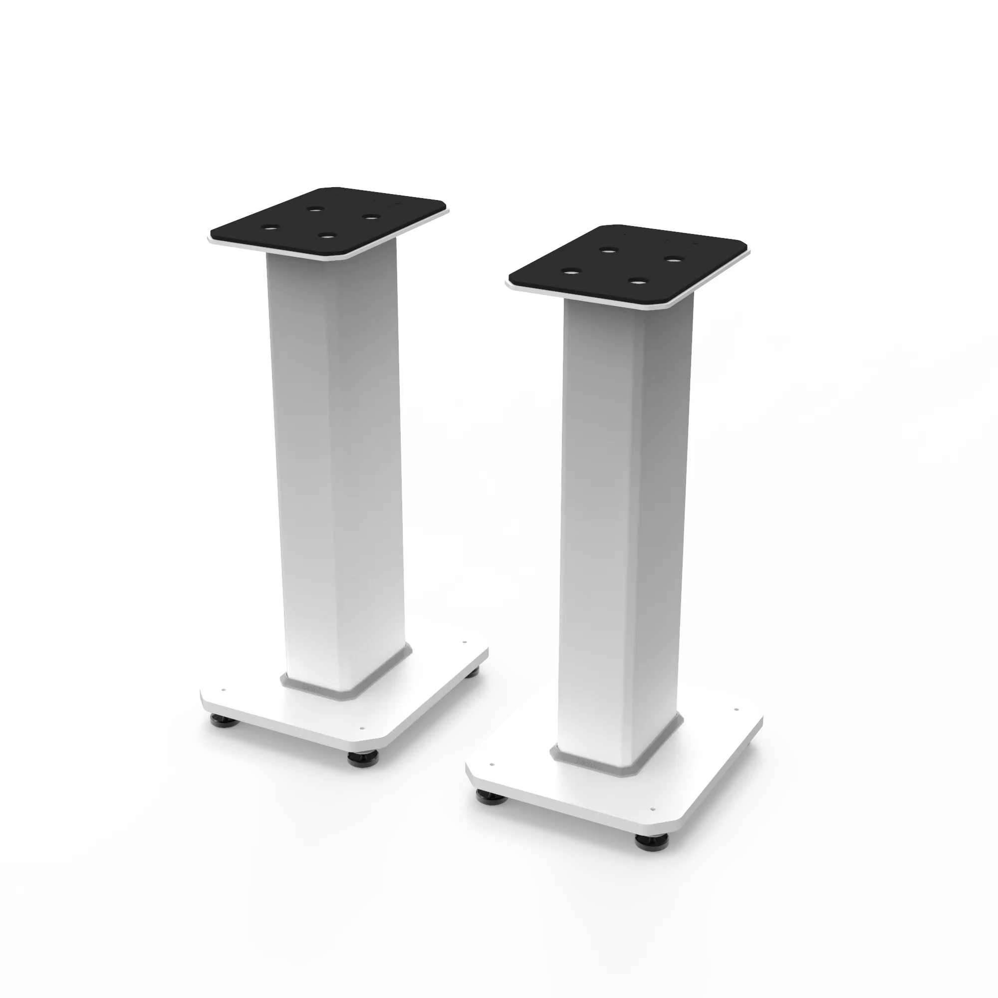 Kanto YU4 140W Powered Bookshelf Speakers with Bluetooth and Phono Preamp - Pair, Matte White with SX22W White Stand Bundle