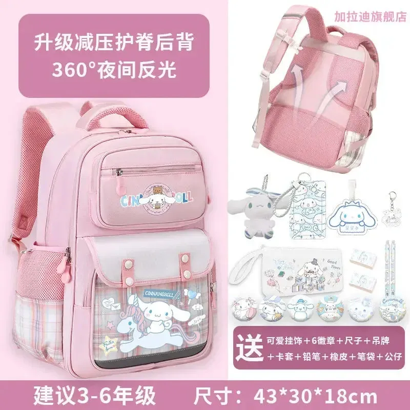 Kids Anime Backpacks for Children Kawaii Toys Large Capacity Girls Cute Lightweight Spine-Protective Backpack