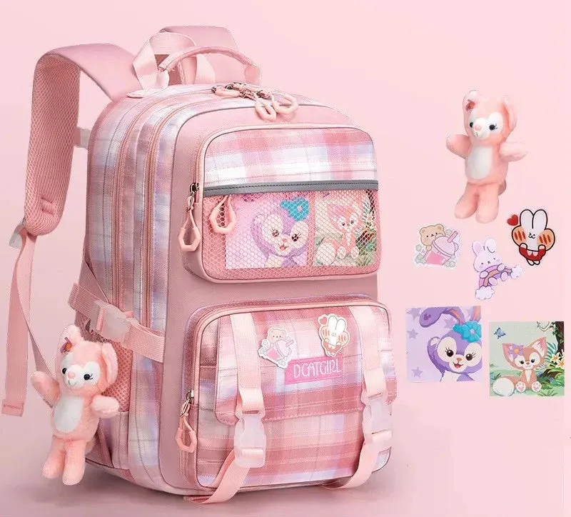 Large-capacity Cute Multi-Pocket Nylon Backpack