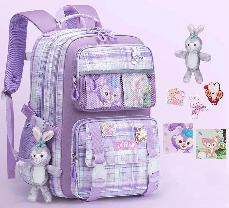 Large-capacity Cute Multi-Pocket Nylon Backpack