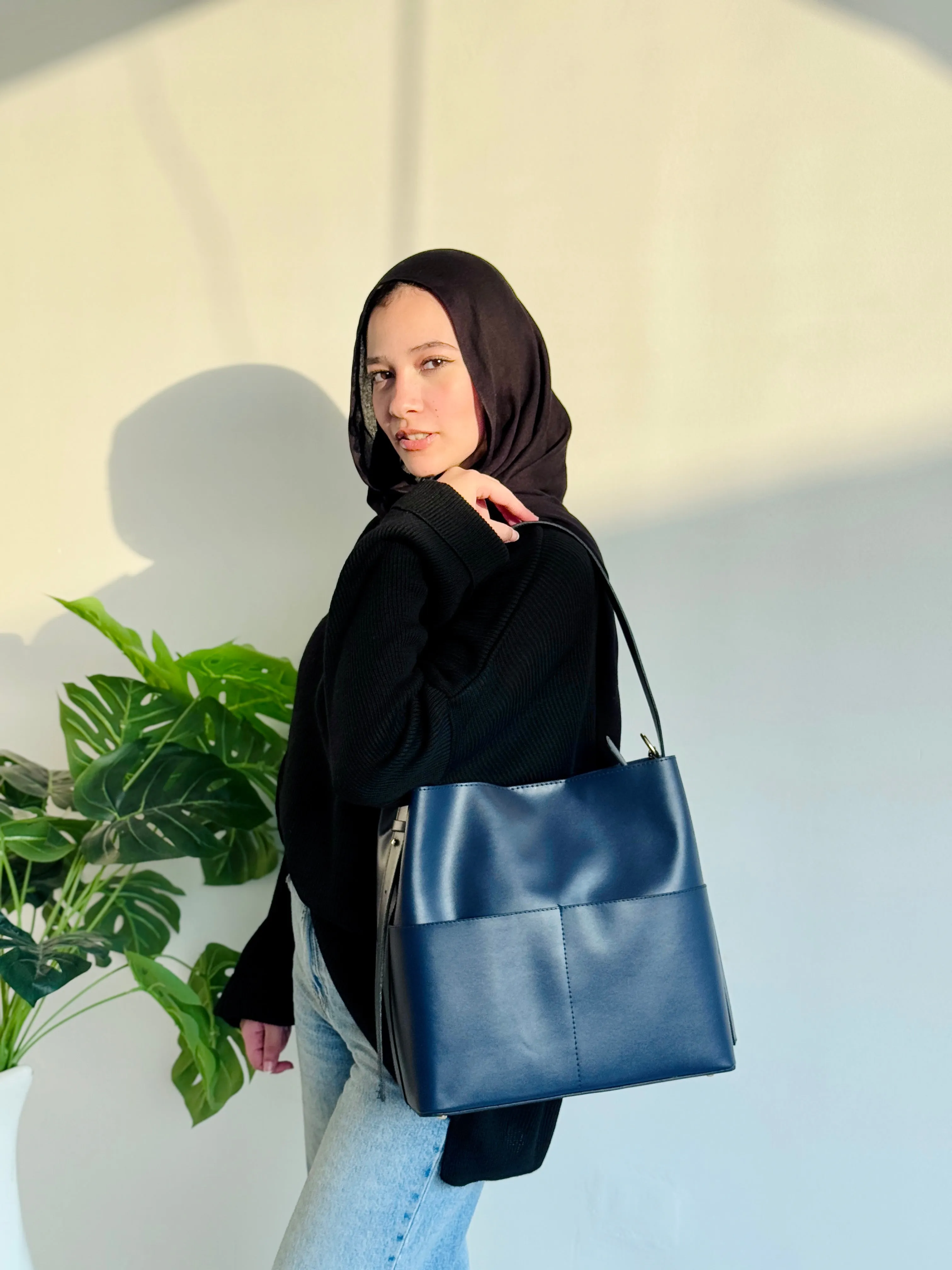 Leather Crossbody Bag With Pockets