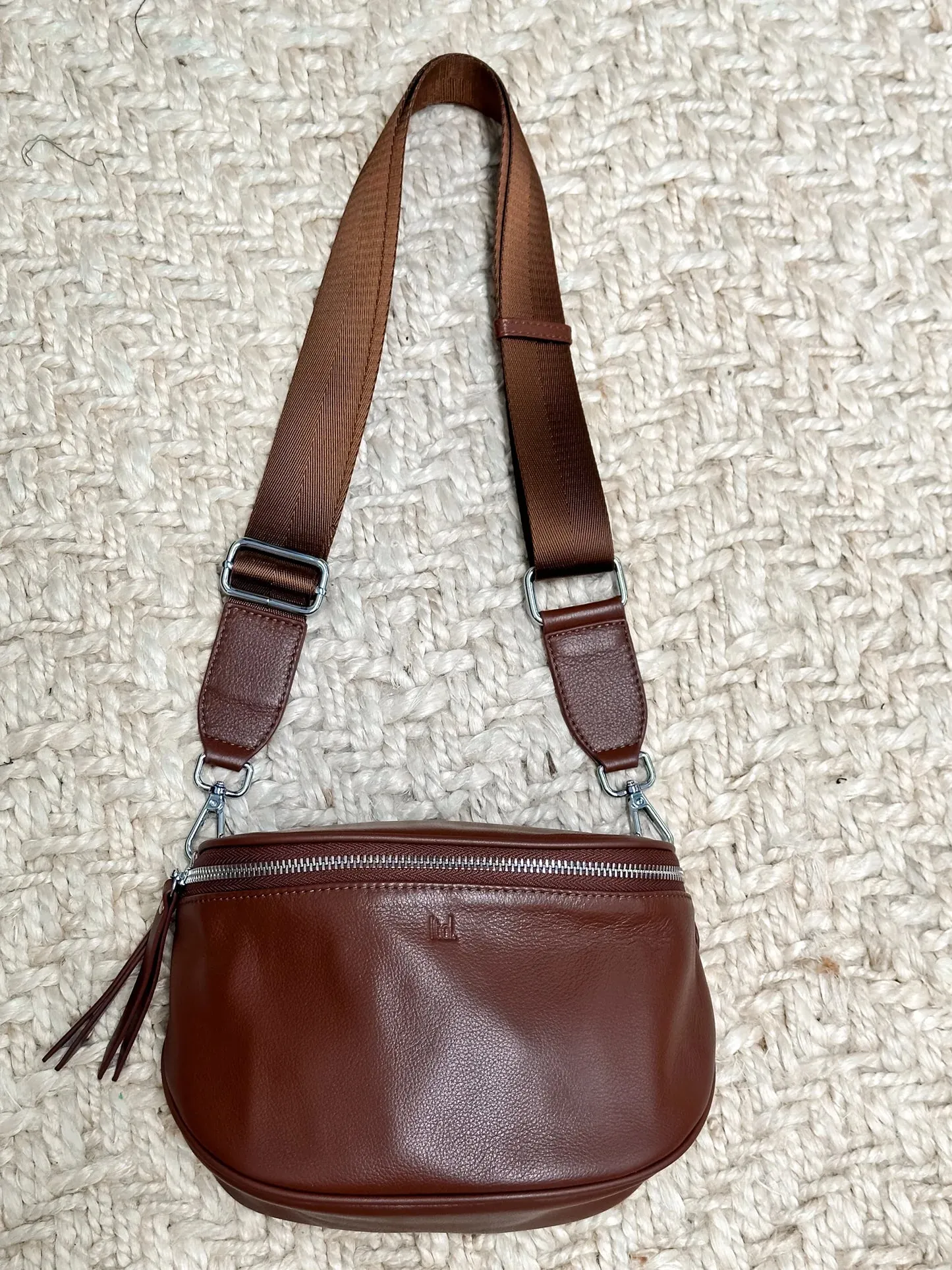 Lemon Tree Dani  Crossover Leather Bag - Toffee