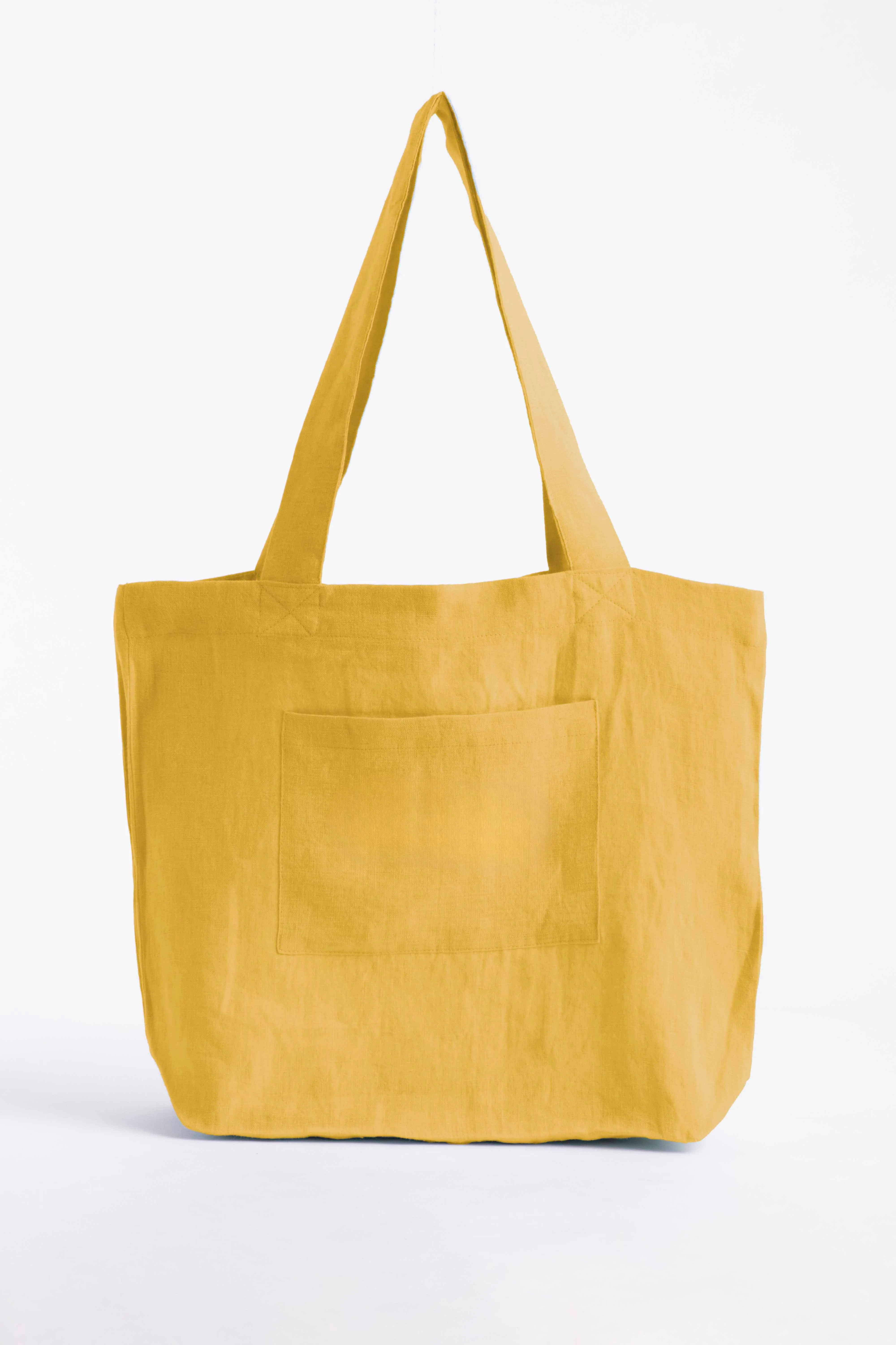 Linen Tote Bag-Angora White