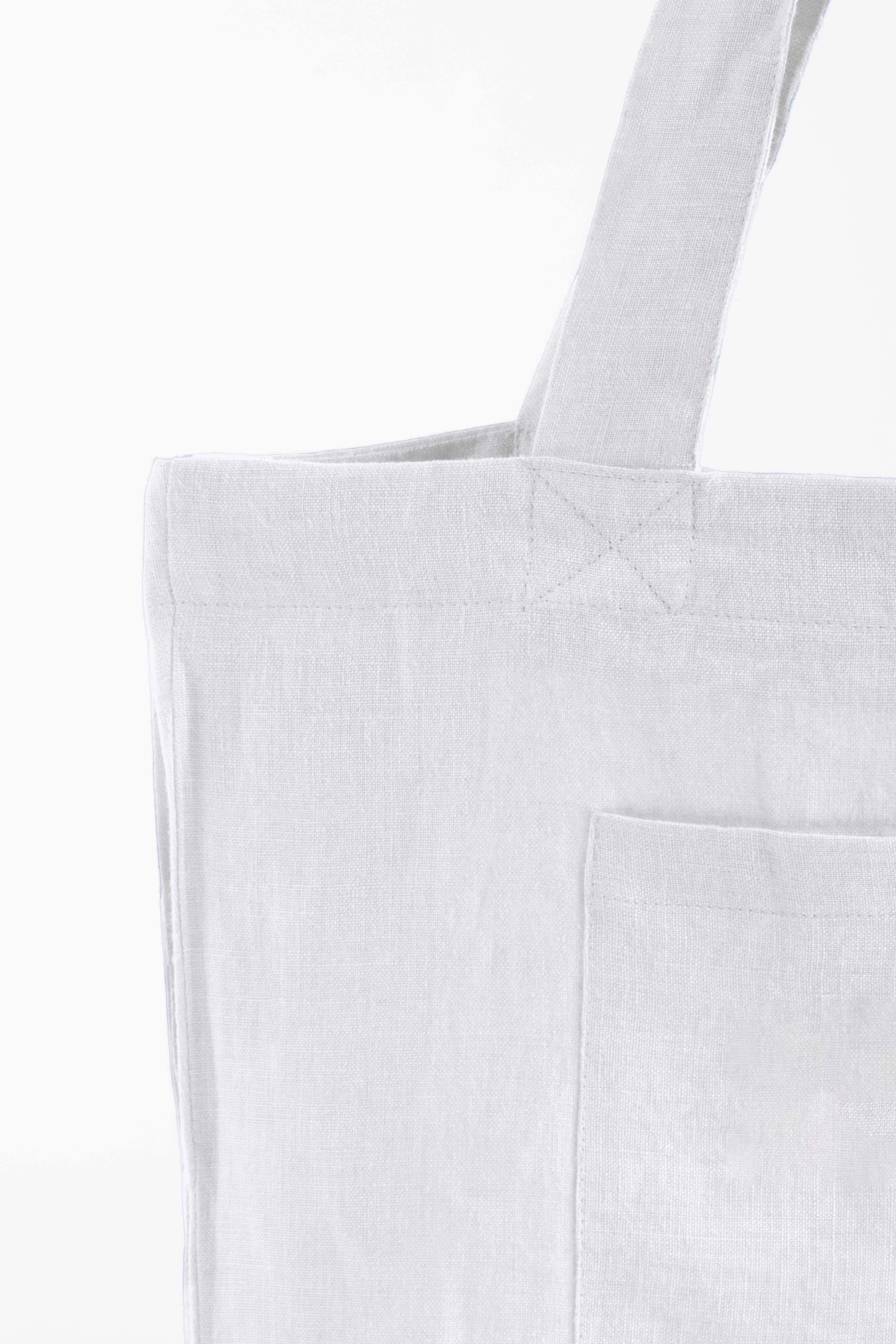 Linen Tote Bag-Angora White